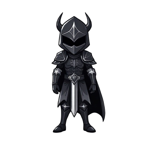 white and black color, dark fantasy knight