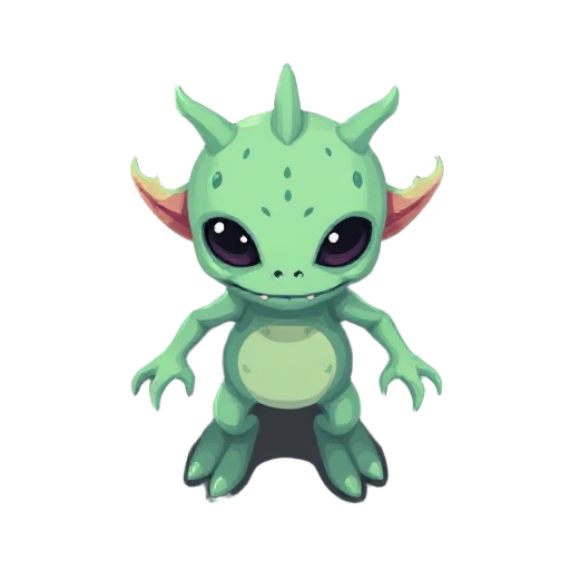 a 2d pixel funny alien monster