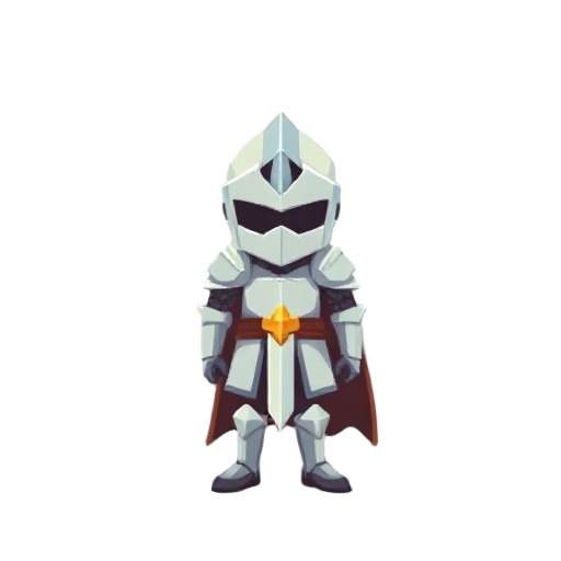 a pixel knight with light colored armor
