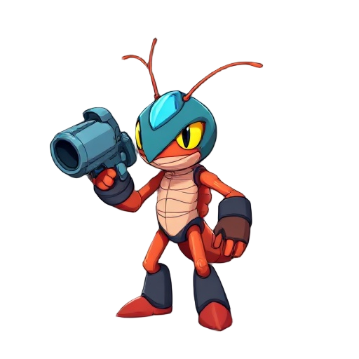 shrimp with large mega man gun claw