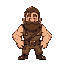 lumber jack with big head and muscular body