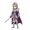 a princess knight with full ice armor and a zweihänder sword 