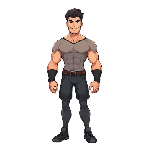 this character appears to be a strong, confident male figure with a modern and slightly heroic look. here’s a detailed english description:  *character description:*  this is a tall, athletic male character with a well-defined, muscular build, suggesting 