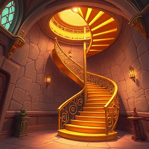 golden spiral staircase,