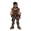 hobo hipster in the art style of streetfighter 3