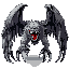 winged, large claws, long teeth, agressive