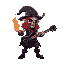 a rock and roll mage that uses rock powers with your black skull guitar