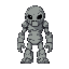 stone golem without face, just arms legs and big round head with torso, from a view like a 2d rpg 
