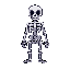 pixelated skeleton