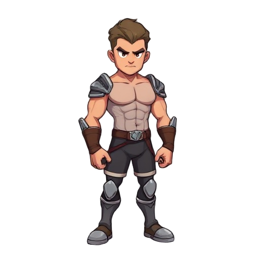 um guerreiro somente de roupas intimas