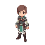 tibia style, full body fantasy rpg character, neutral/happy pose, modular design for hair and clothes, no face, retro style, minimal shading, clean lines, bright colors, transparent background, game asset.