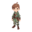 full body fantasy rpg character, neutral/happy pose, modular design for hair and clothes, no face, retro style, minimal shading, clean lines, bright colors, transparent background, game asset.