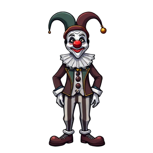 a mafia clown from italy, wearing a venetian mask
