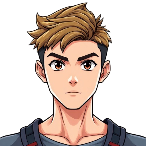 character: alexei "alex" orion. style: anime, detailed line-art, vivid coloring character: male, young adult (23 years old), athletic physique hair: short