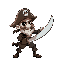 pirate attacking with sword