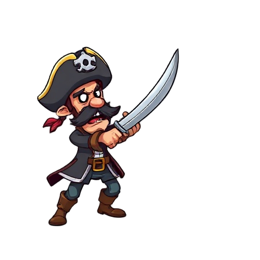 pirate attacking with sword