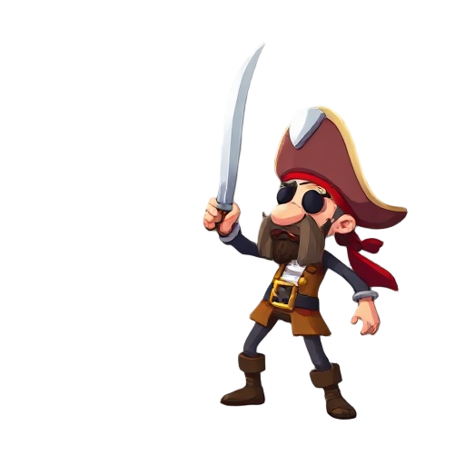  pirate attacking with sword upwards