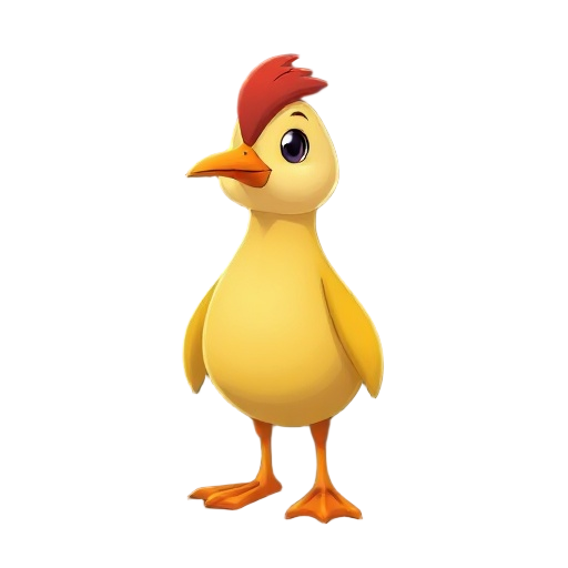 um pato amarelo com um chapeu vermelho