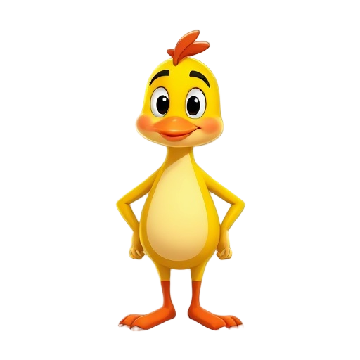um pato amarelo com cartola vermelha