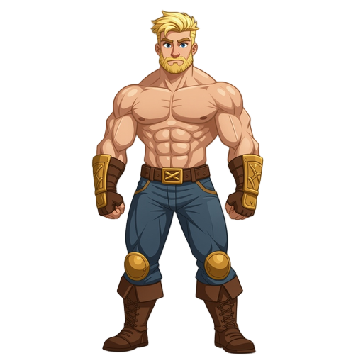 blond strong man, 26 years old