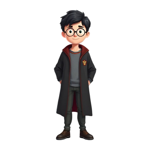 harry potter com roupa de educador físico  de lado