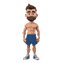 chuck liddell in blue shorts with no shirt