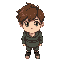 boy(14 old) green eyes brown hairs 