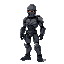 a character for a war game like terminator, random in position t