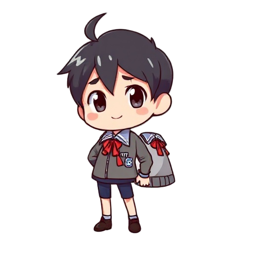 student in uniform. anime style.