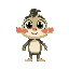 create a pixel art character for a 2d platformer game. the character should be cute and friendly, designed for an audience of 8-year-old children. the character should have big, expressive eyes,