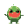 cute chubby watermelon-monster pet