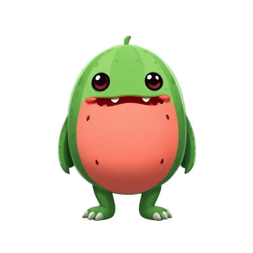 cute chubby watermelon-monster pet