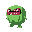 cute chubby cubic watermelon-monster pet