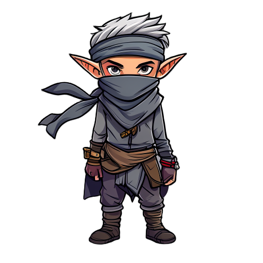 young elf rogue with a bandana on his face