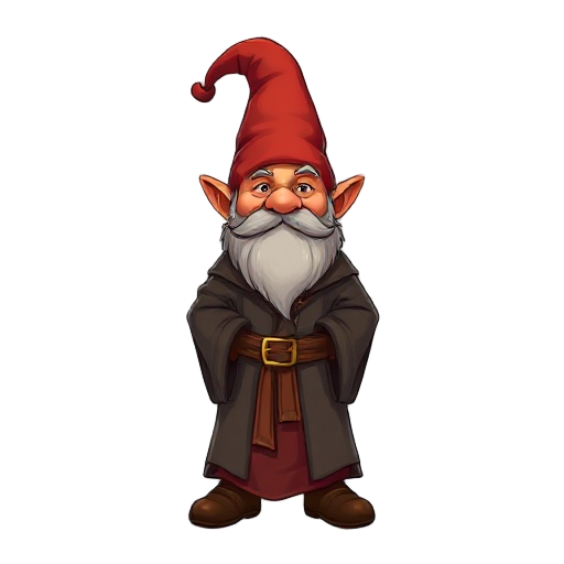 ginger gnome wizard wearing a robe