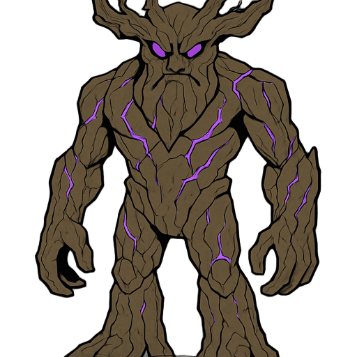 sylvarus não é mais a figura graciosa que um dia protegeu aquele lugar. agora, ele é uma montanha de madeira antiga e retorcida, com mais de quatro metros de altura. seu corpo, feito do carvalho mais resistente da floresta, está coberto de rachaduras que 