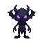 a shadow monster with purple glowing eyes