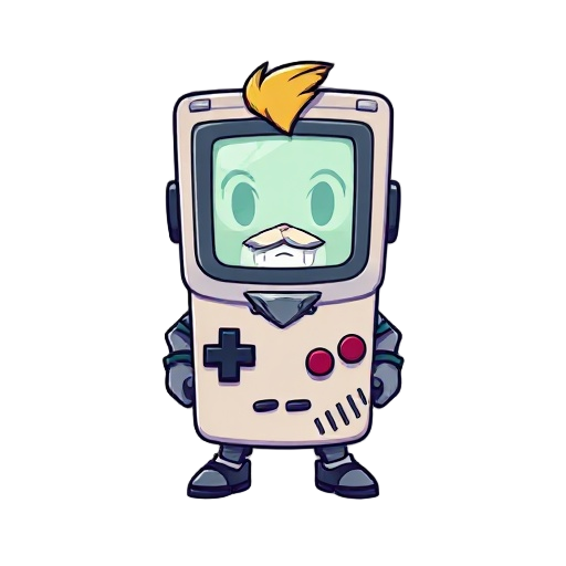 create a gameboy-style video game character to serve as the competitive alter ego for a youtube channel focused on the tcg pocket
