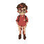 a school boy with glasses , short hair , red check shirt , beige pants, brown shoes, simple, 32 pixel style