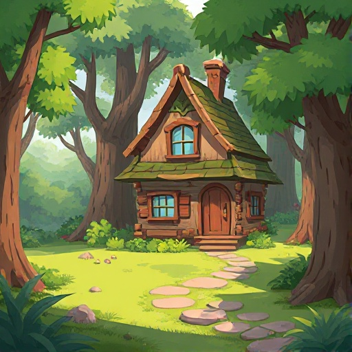 crea una casa en el bosque 