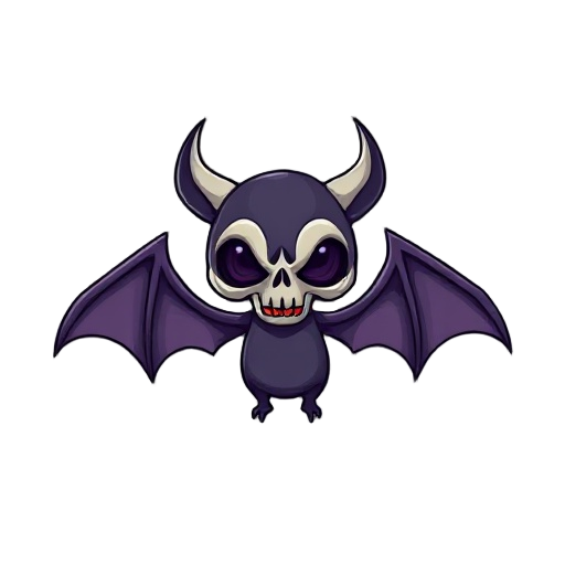 enemy, bat, skull mask on head, assembly view