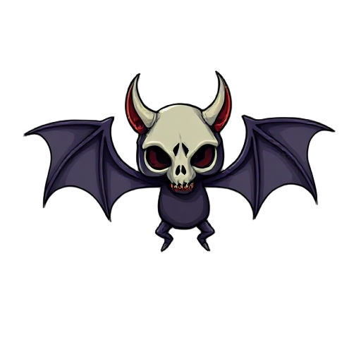 enemy, bat, skull mask on head, assembly view