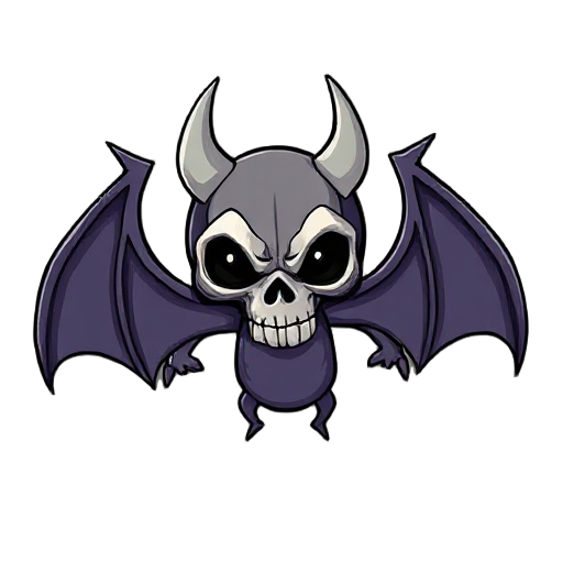 enemy, bat, skull mask on head, assembly view