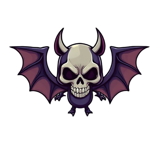 enemy, bat, skull mask on head