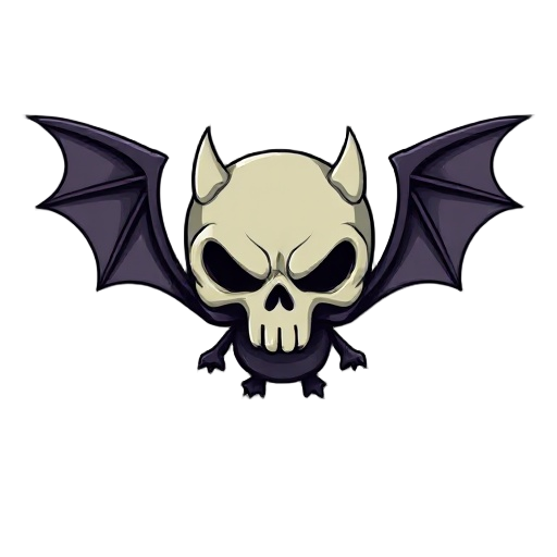 enemy, bat, skull mask on head