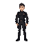 man with black military suit