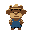 capybara wearing a straw hat and a blue farmer's overalls.