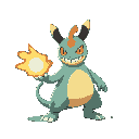 monster fakemon throwing a fireball