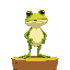  frog, upright side-facing to a platform game