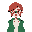 girl, red hair, glasses, green hoodie, white t-shirt, freckles,